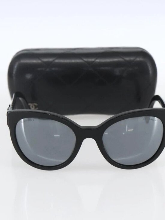 CHANEL Sunglasses plastic Black CC main image 9
